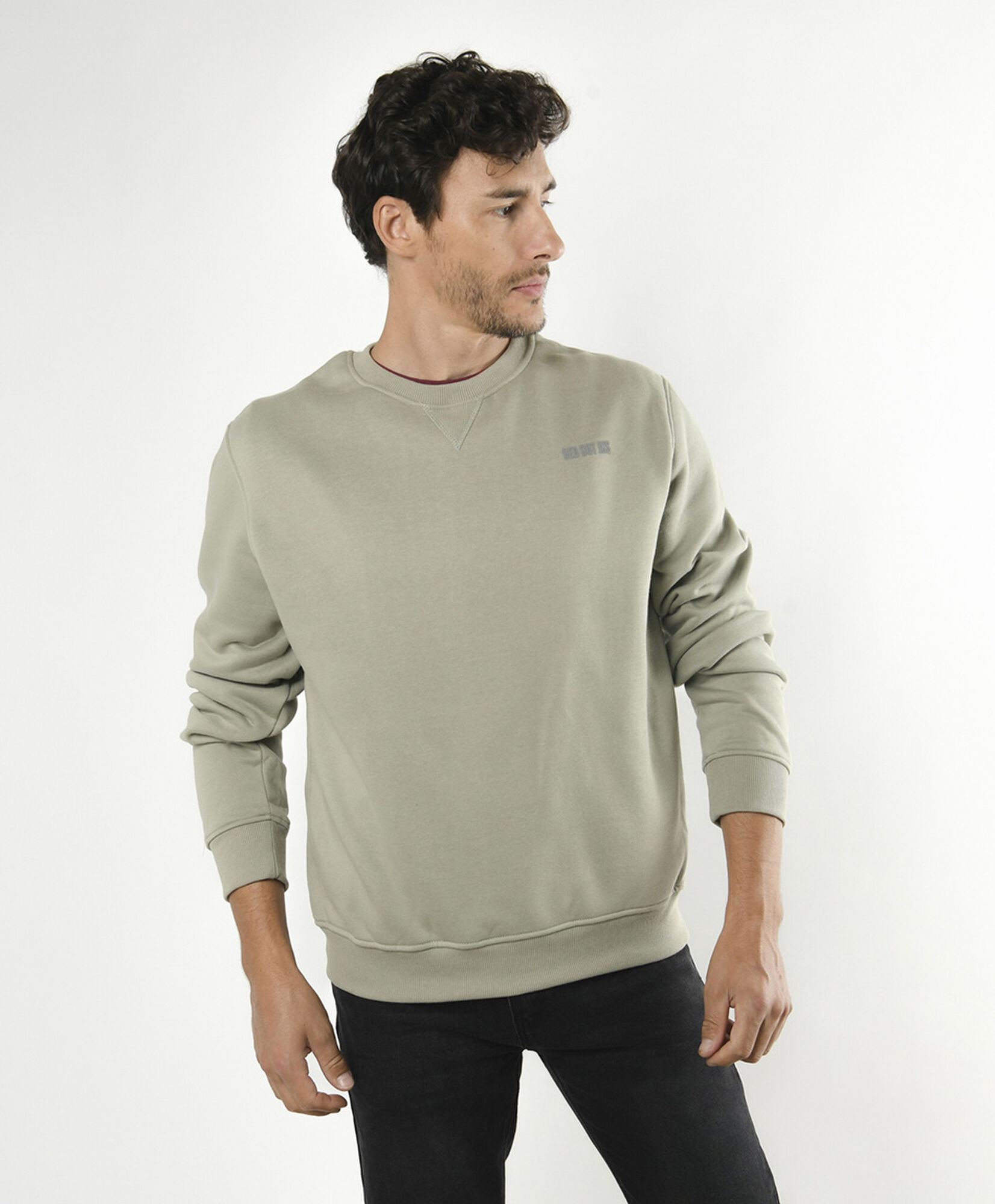 Polerón hombre doble estampado verde Polerón hombre doble estampado verde