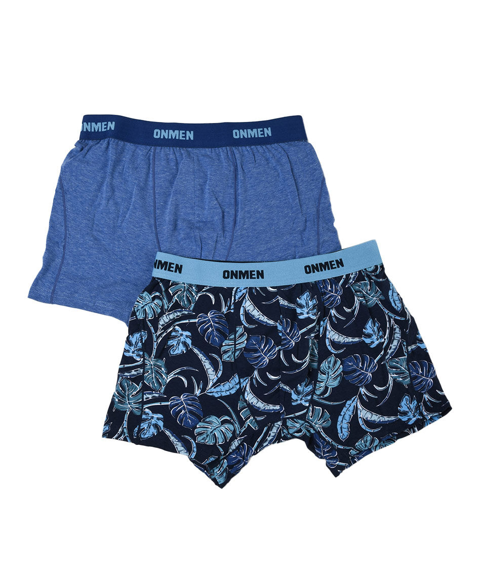Pack 2 boxer hombre jaspeado hojas