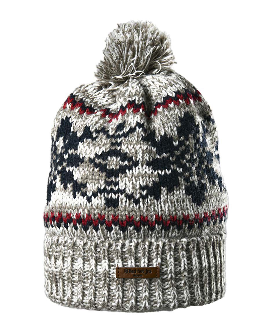 Gorro hombre zig zag pomp&oacute;n