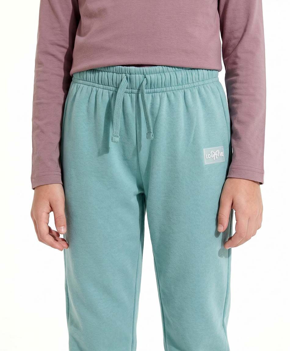 Pantal&oacute;n buzo ni&ntilde;a b&aacute;sico verde