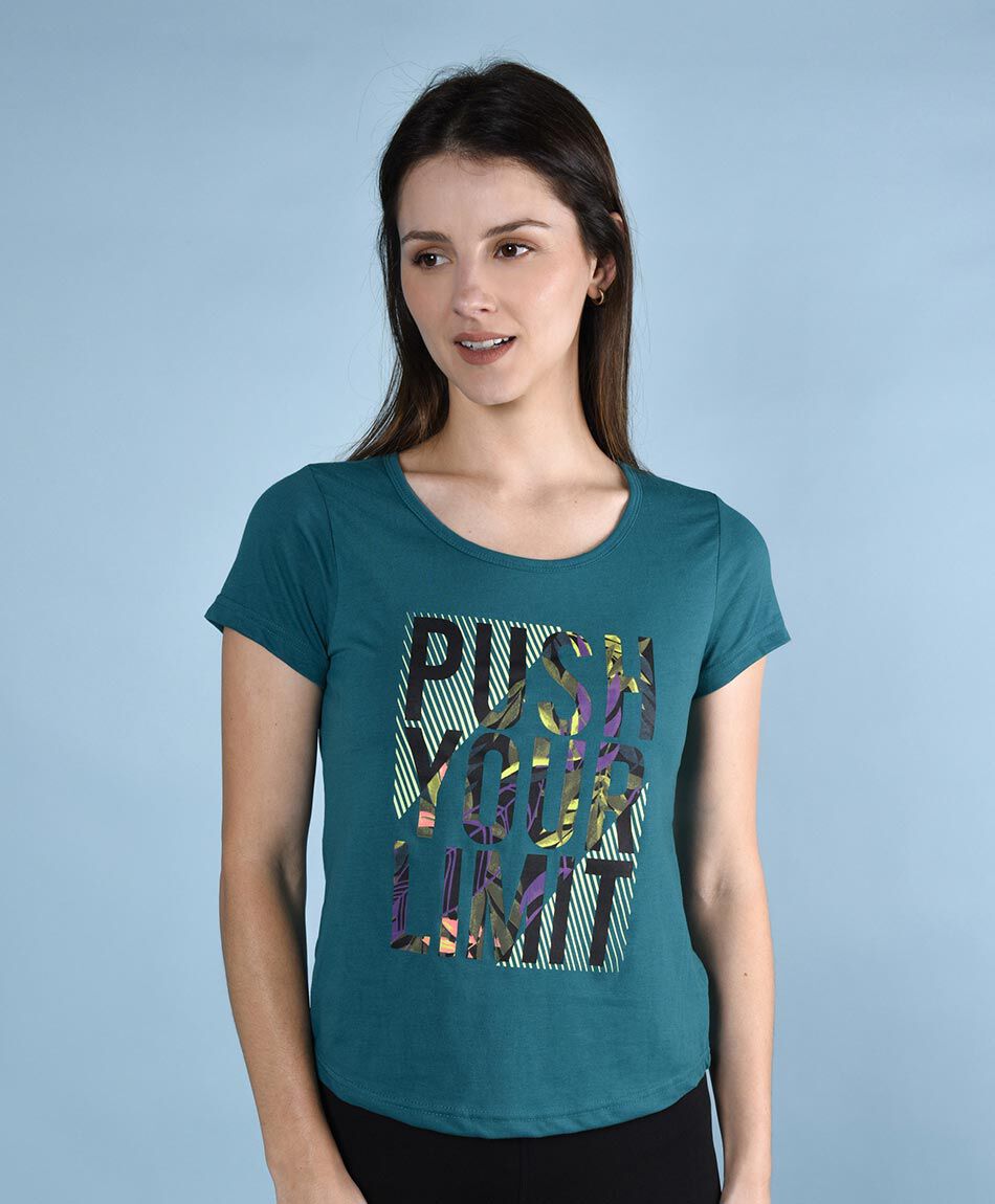 Polera deportiva manga corta cuello redondo