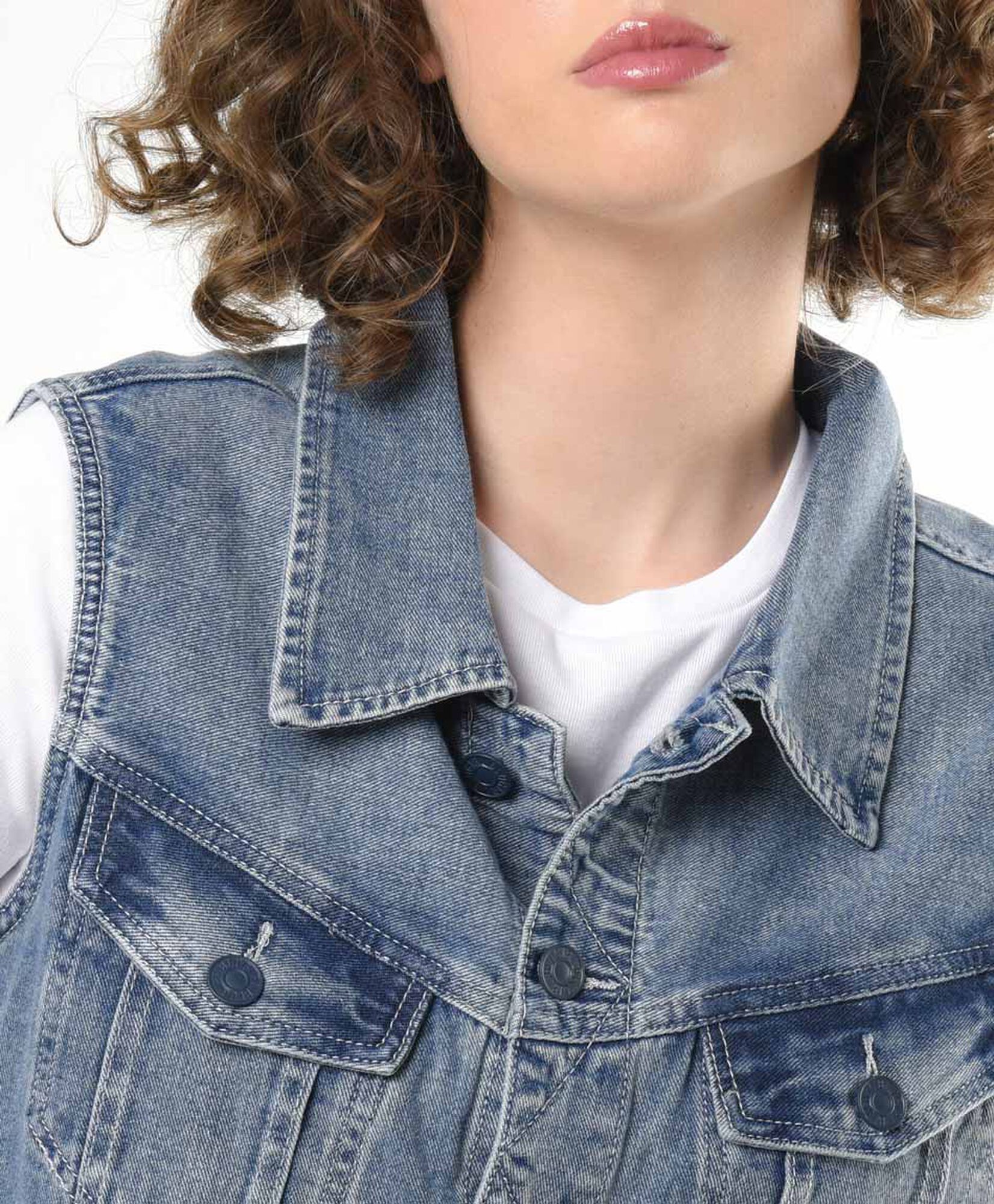 Chaqueta mujer denim sin mangas Chaqueta mujer denim sin mangas