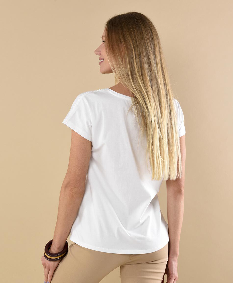 Polera manga corta cuello redondo