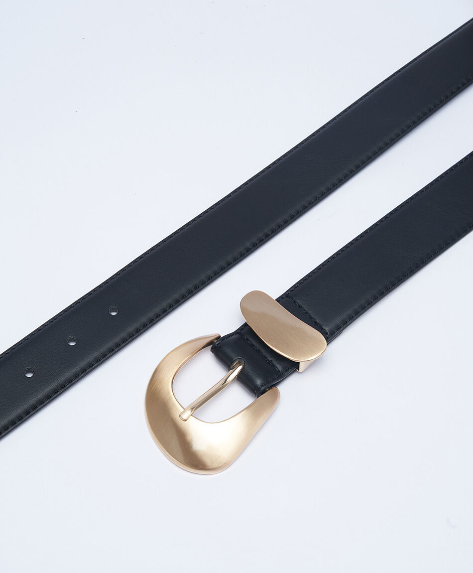 Cintur&oacute;n mujer hebilla dorada