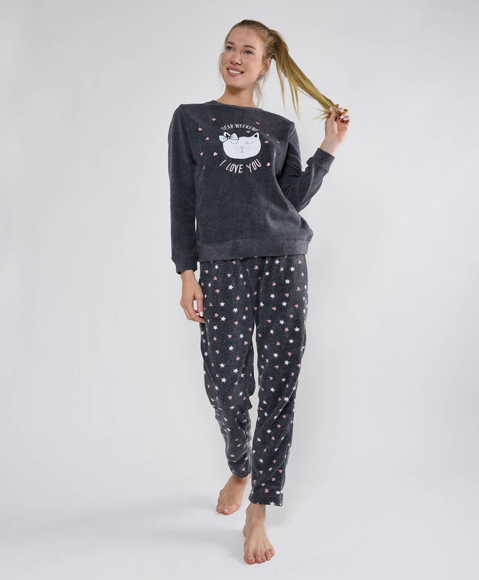 Pijama mujer polar corazones 2 piezas Pijama mujer polar corazones 2 piezas