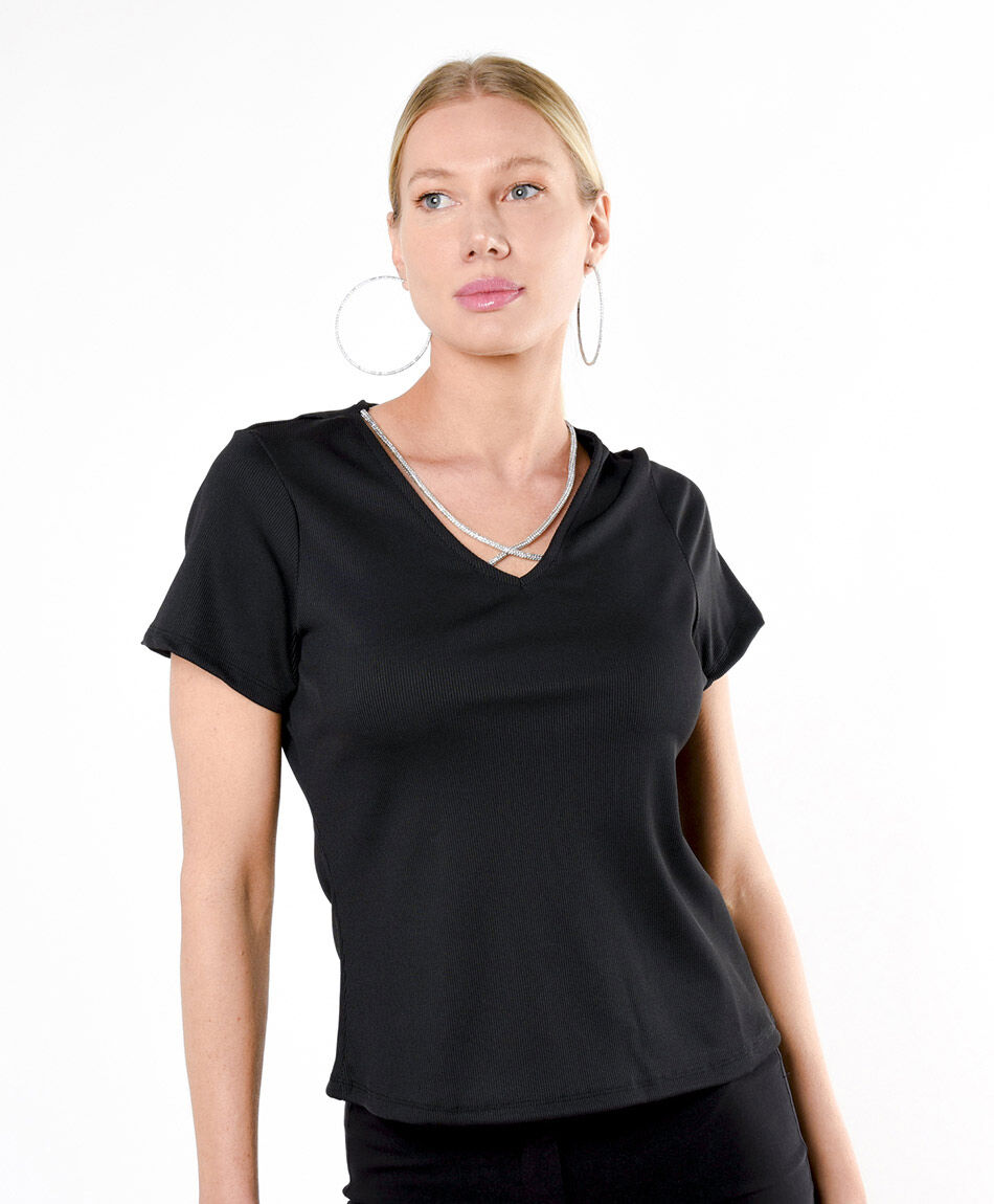 Polera mujer cordón brillante