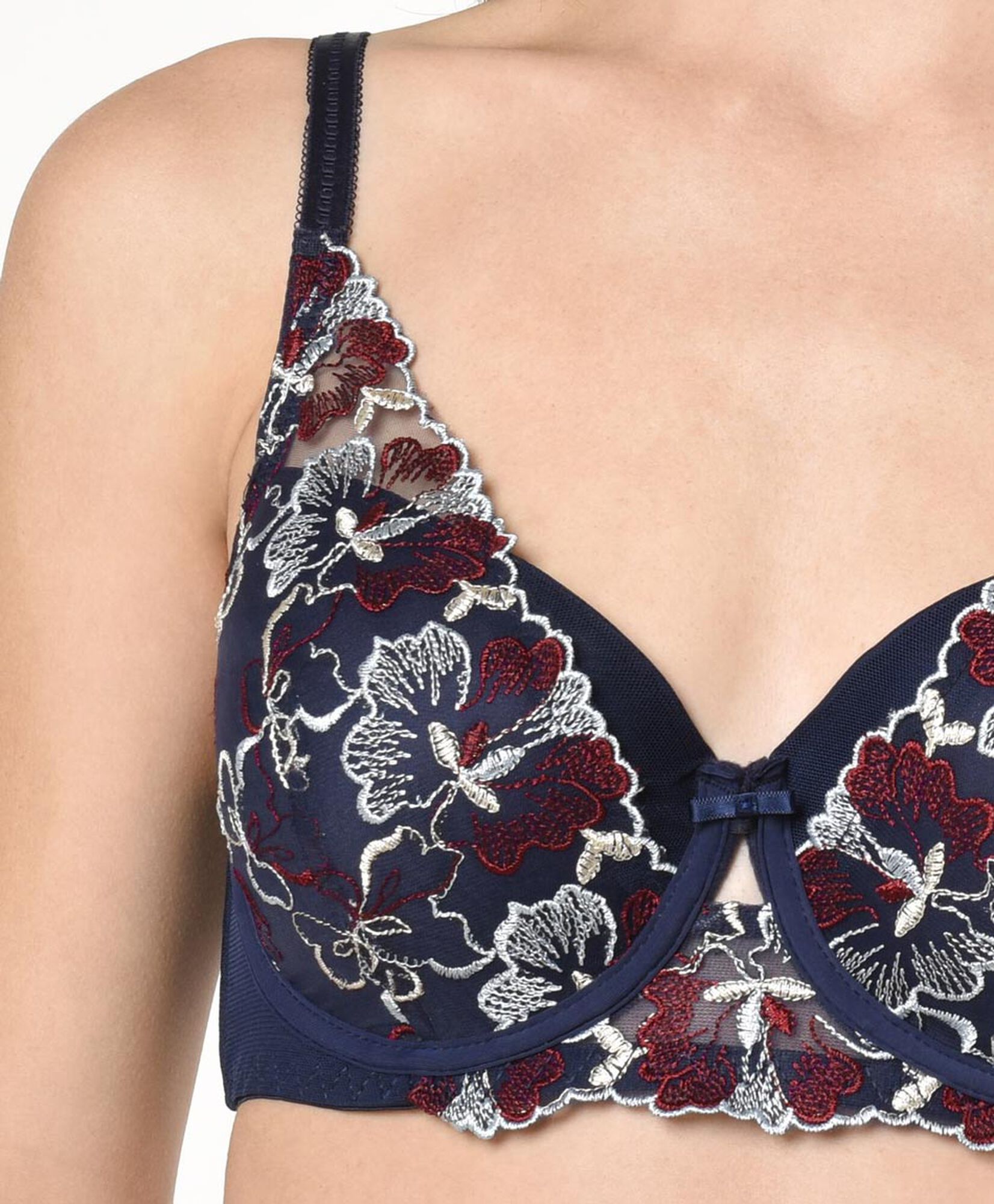 Sostén mujer flores bordadas azul Sostén mujer flores bordadas azul