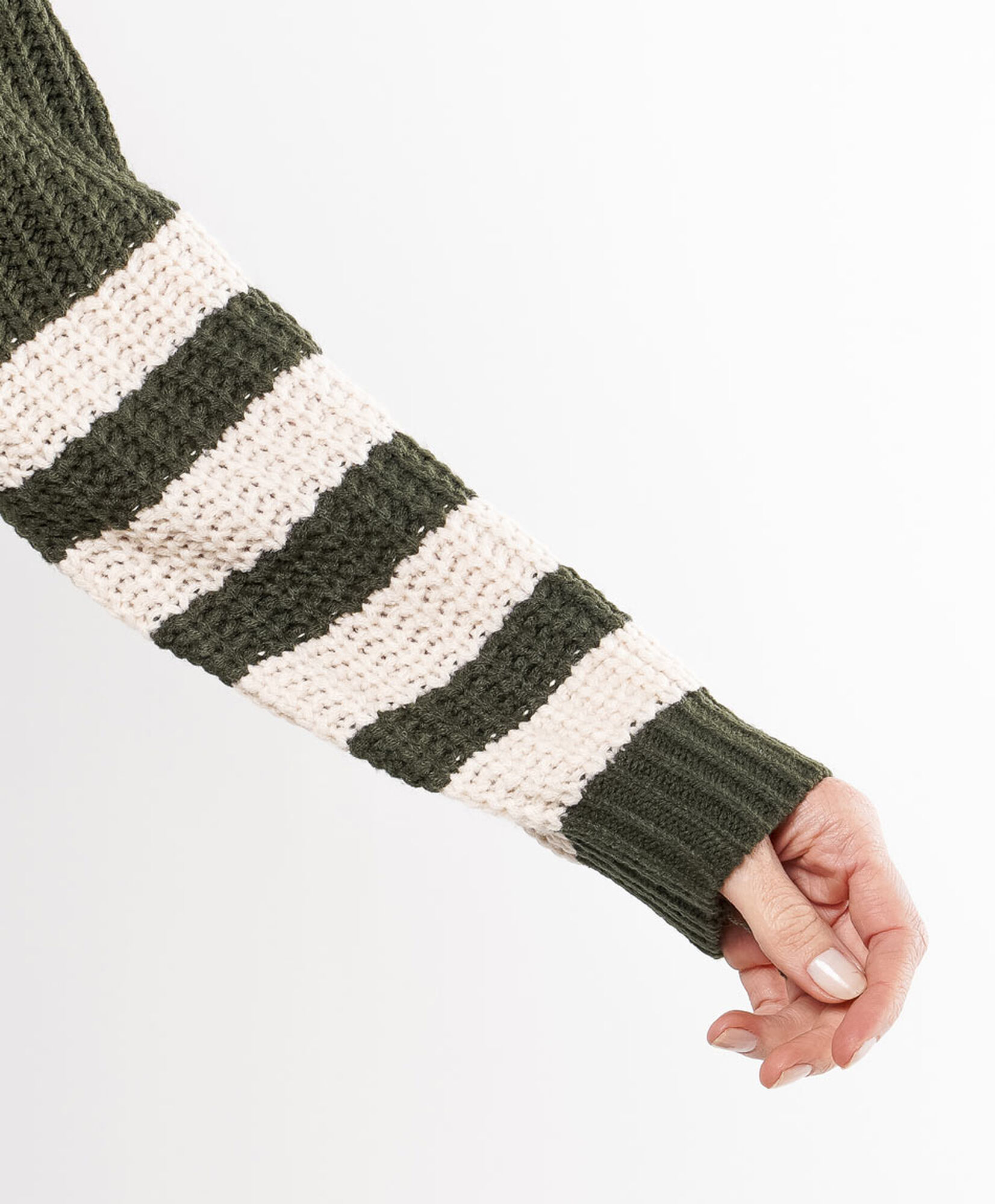 Sweater mujer líneas verde y beige Sweater mujer líneas verde y beige