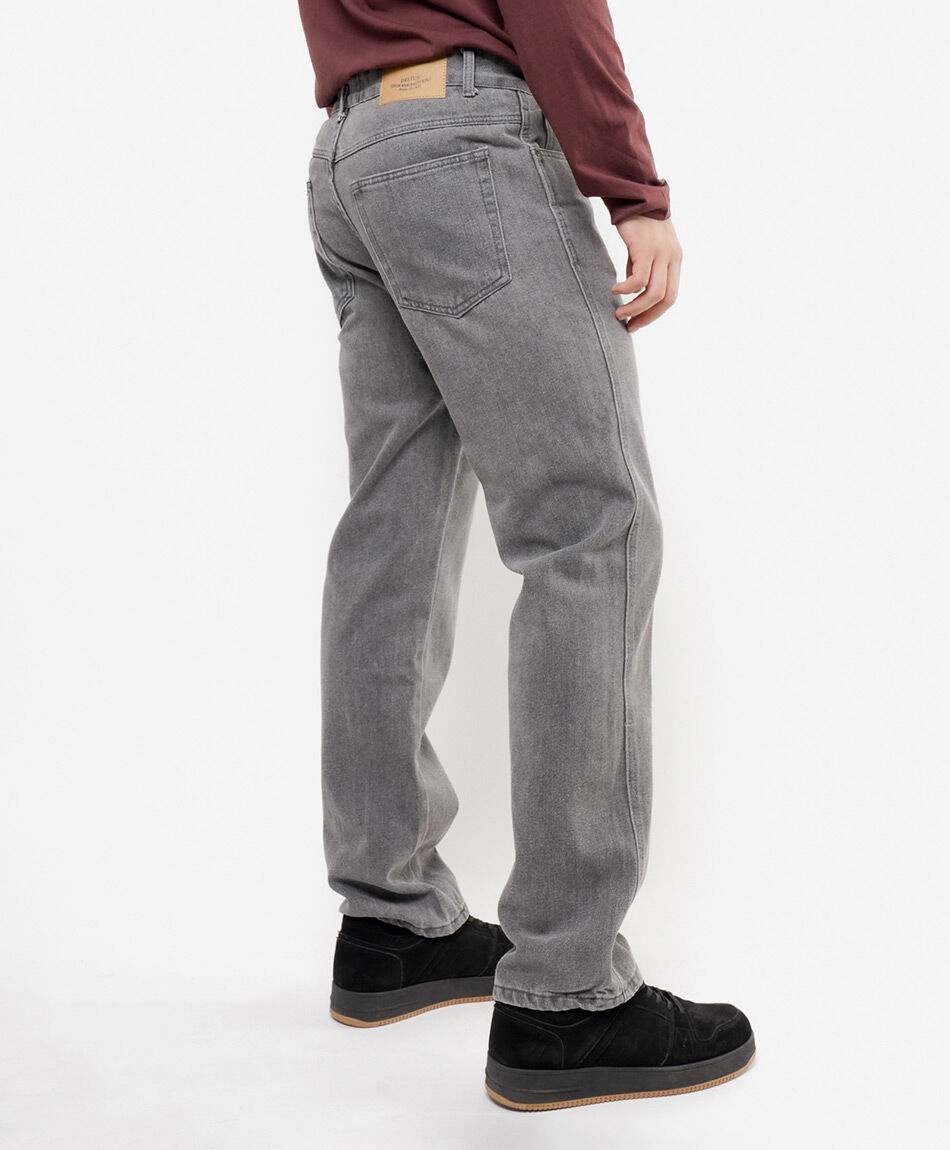 Jeans hombre gris recto