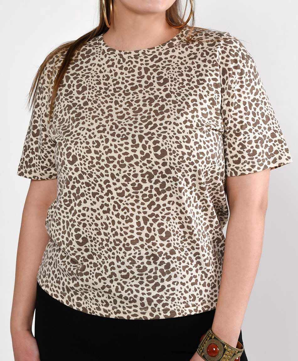 Polera manga corta cuello redondo