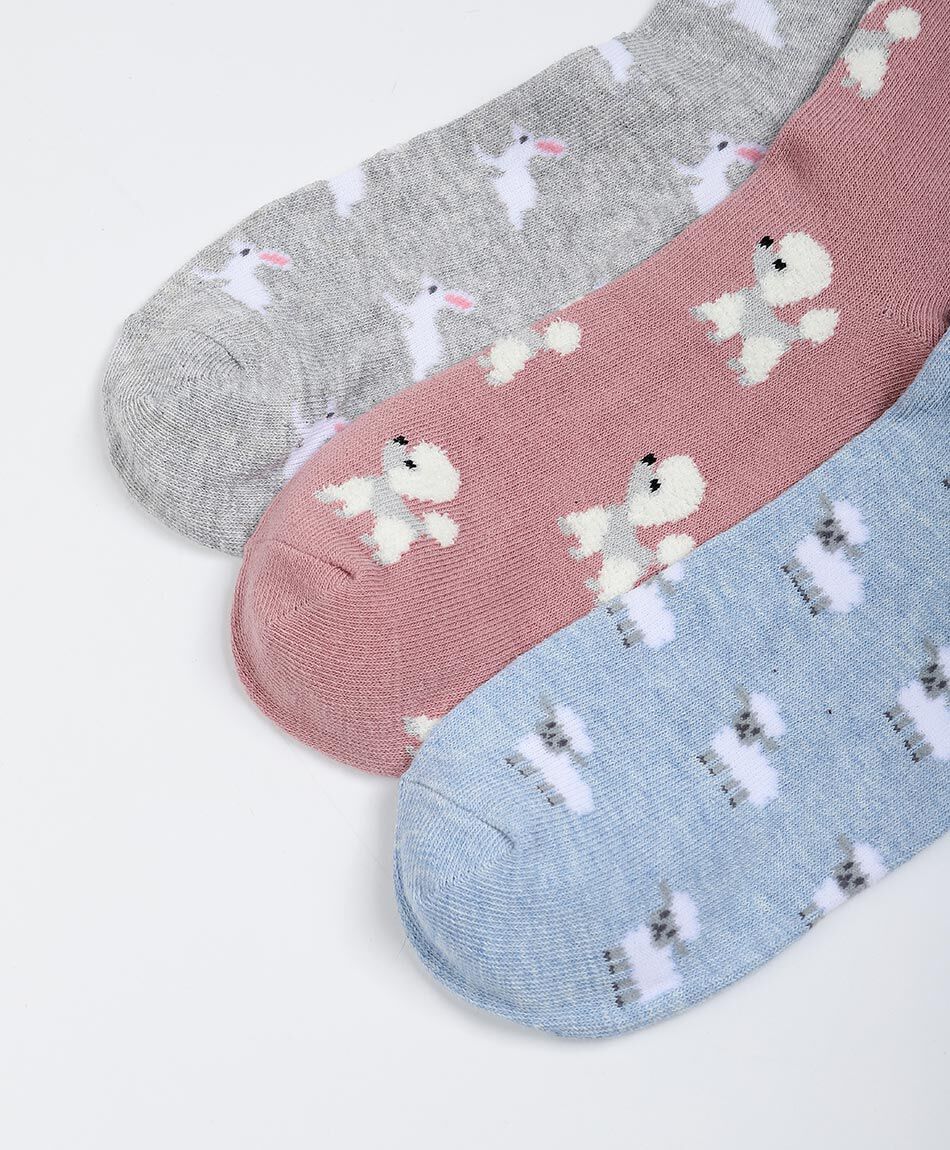 Pack 3 calcetines mujer animals