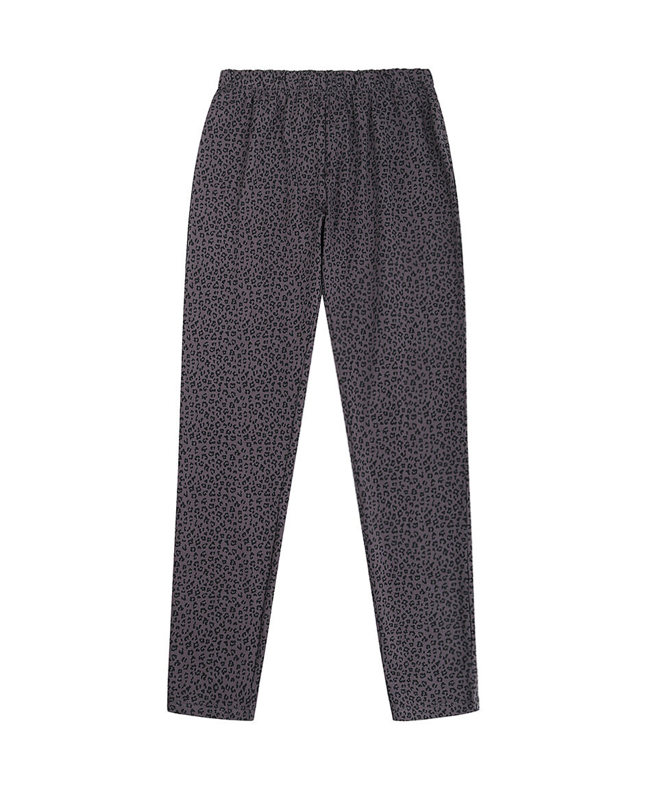 Leggins ni&ntilde;a animal print grey