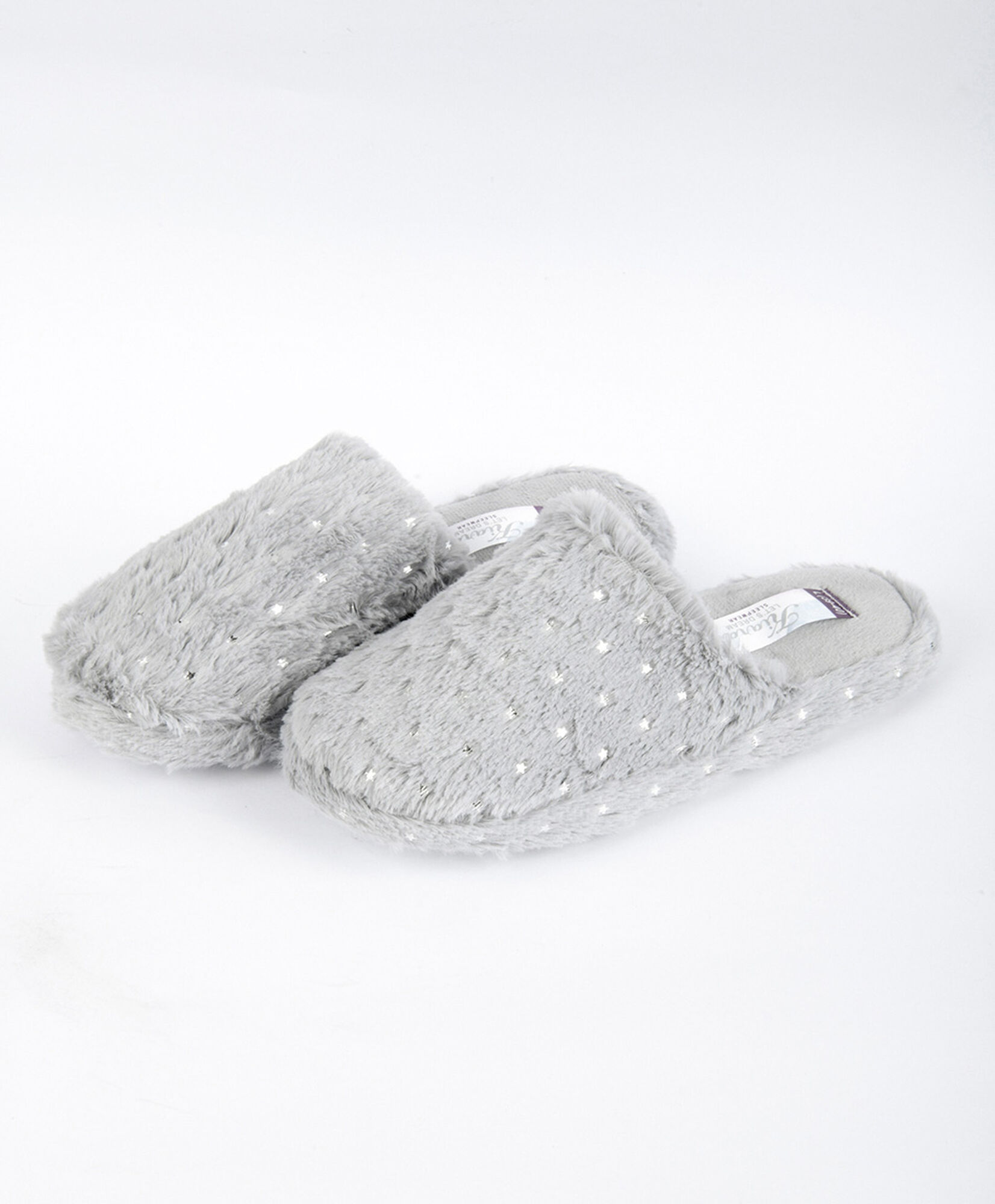 Pantufla mujer brillos gris Pantufla mujer brillos gris