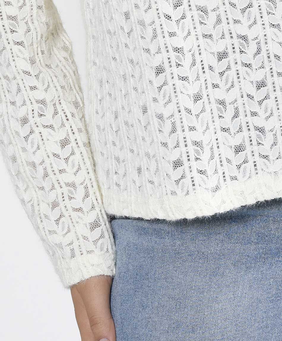 Blusa mujer encaje hojas