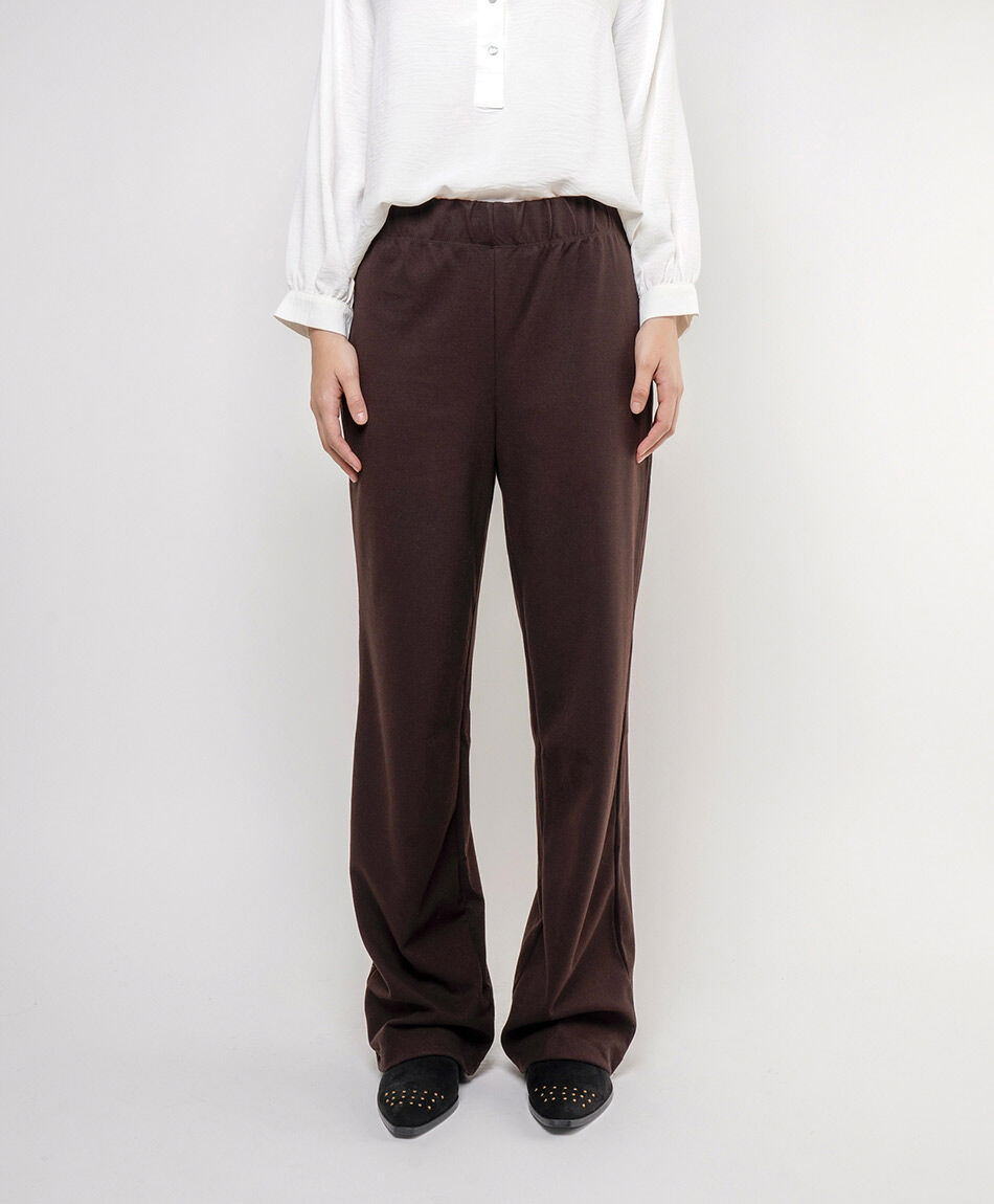 Pantal&oacute;n mujer caf&eacute; ancho