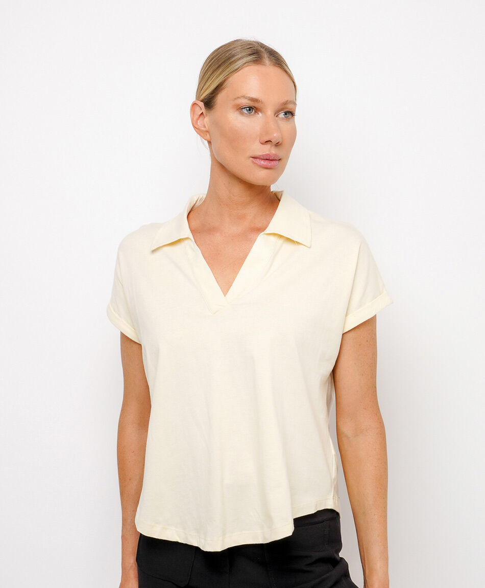 Polera mujer cuello polo