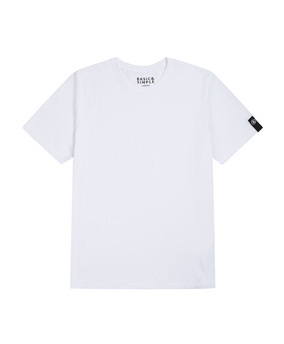 Polera hombre parche manga lisa