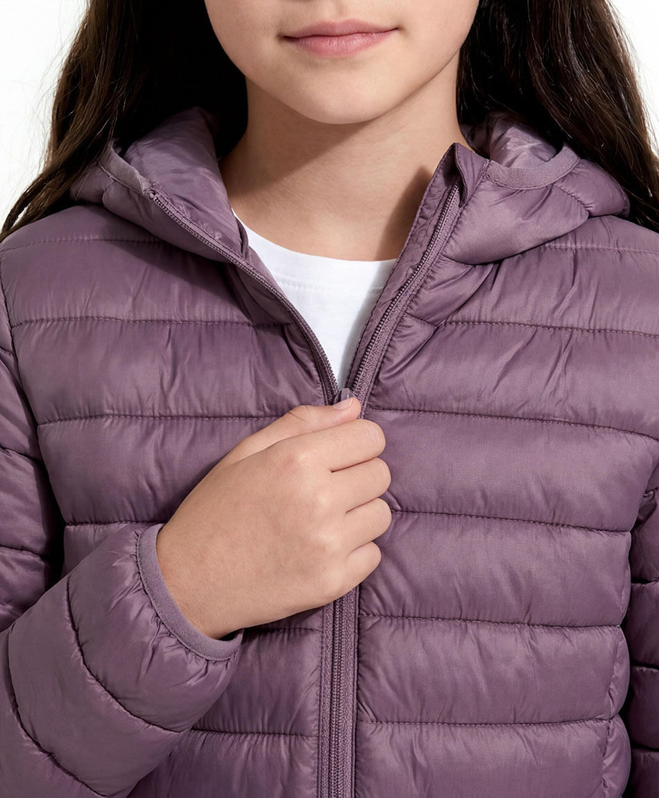 Parka ni&ntilde;a  con capucha purple