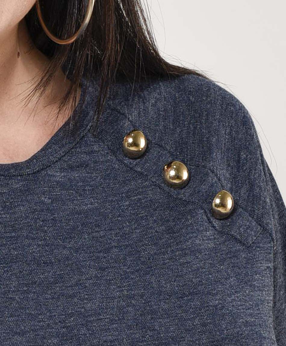 Polera mujer doble basta y botones