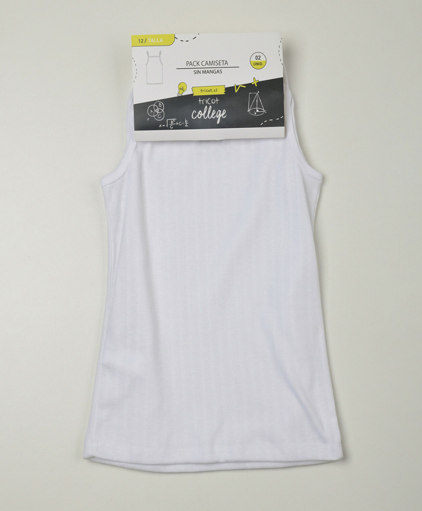 Pack 2 camisetas escolares sin mangas Pack 2 camisetas escolares sin mangas