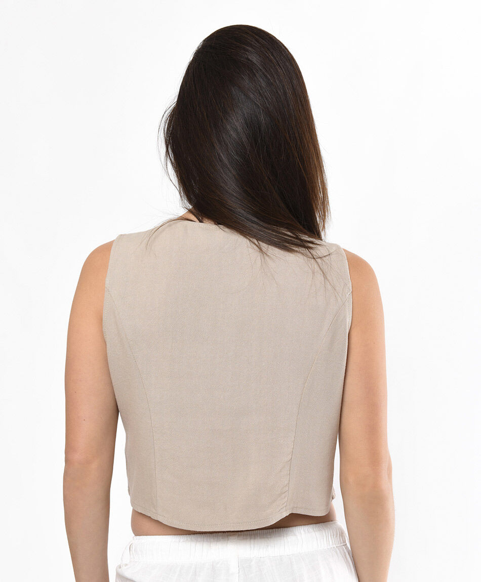Vest mujer lino crop
