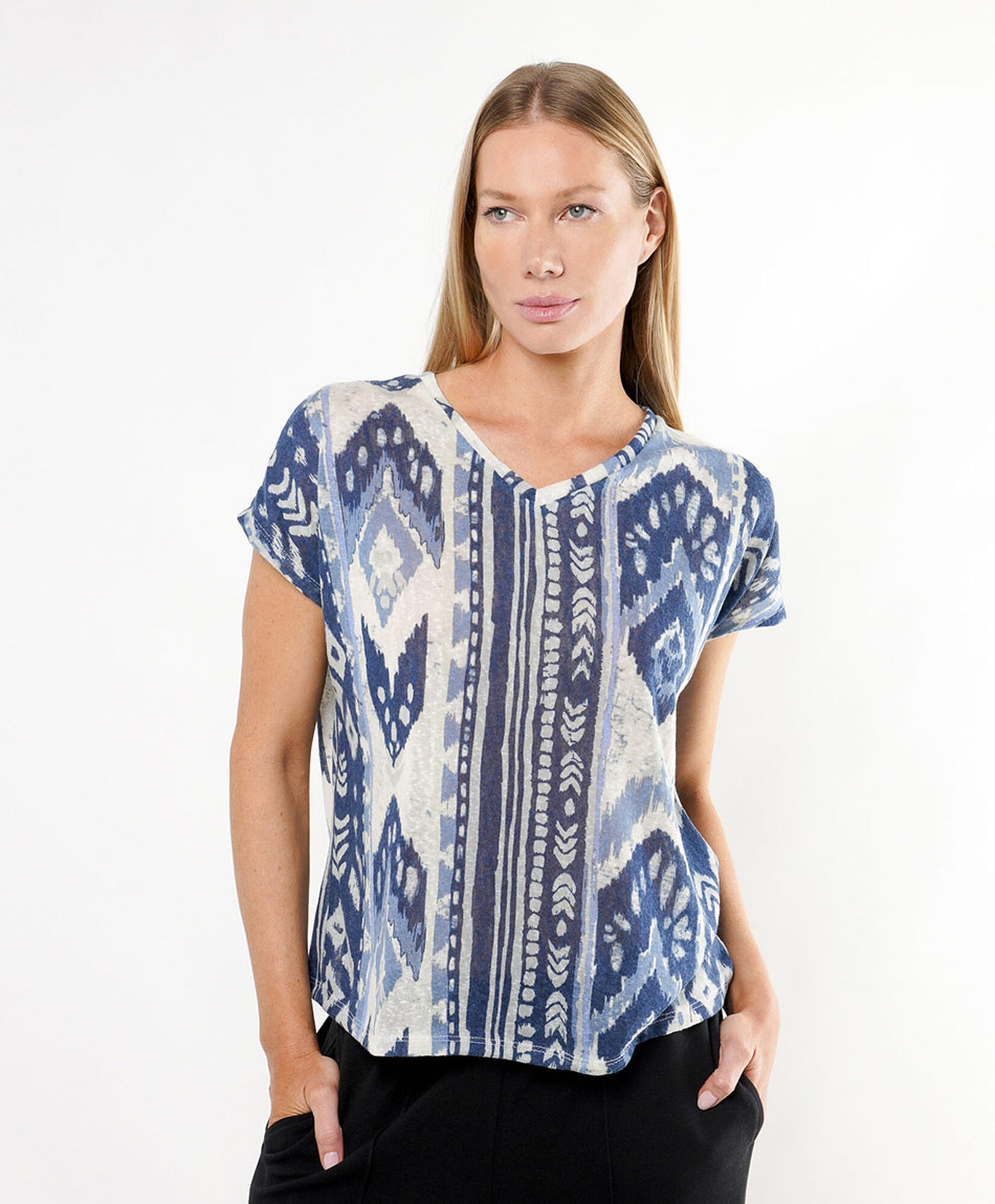 Polera mujer cuello v cap sleeve Polera mujer cuello v cap sleeve