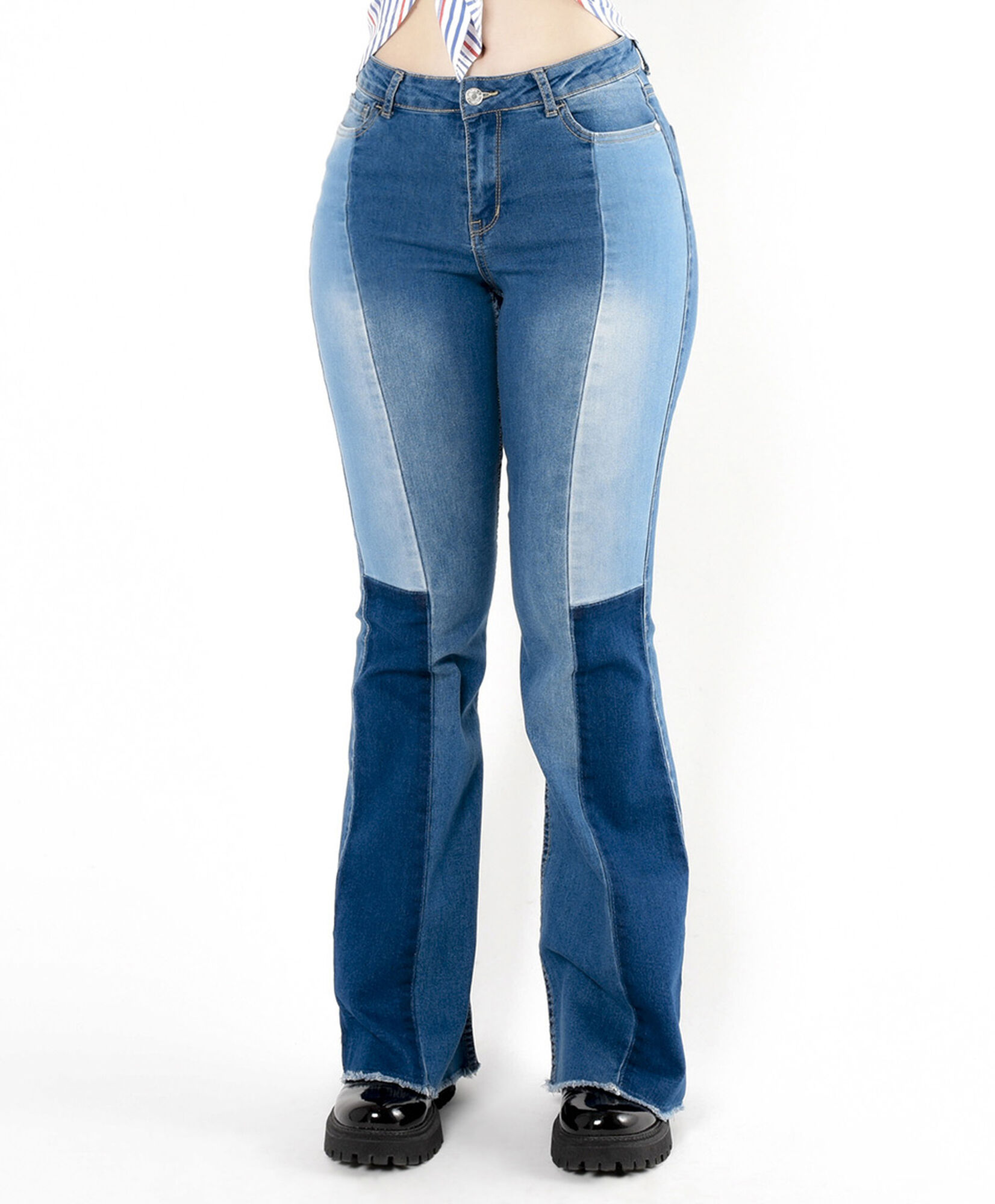 Jeans mujer patchwork flare Jeans mujer patchwork flare