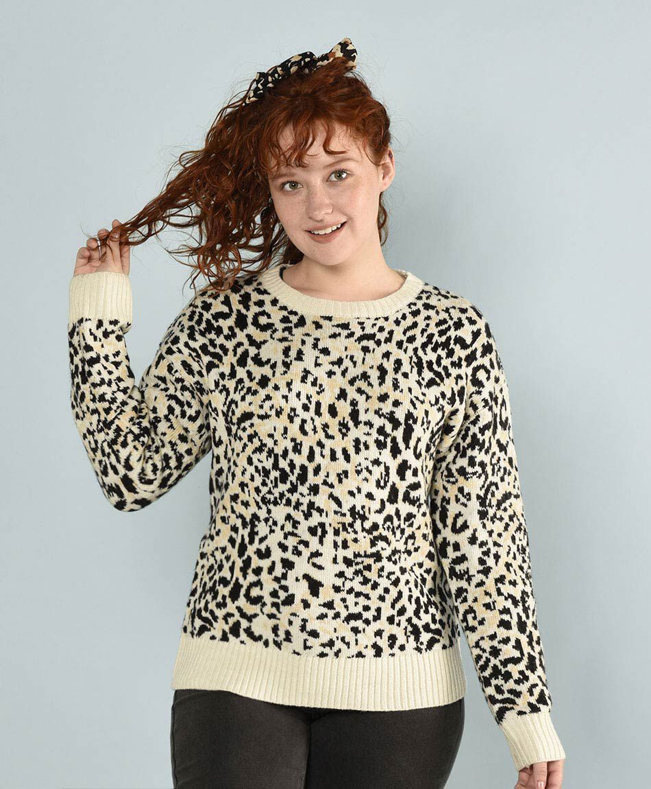 Sweater jacquard animal