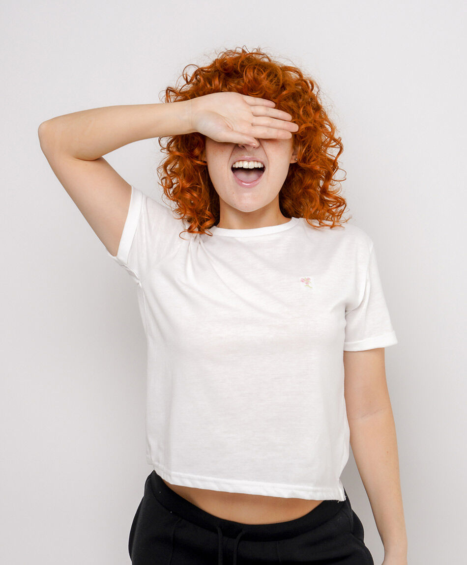 Polera mujer basic white