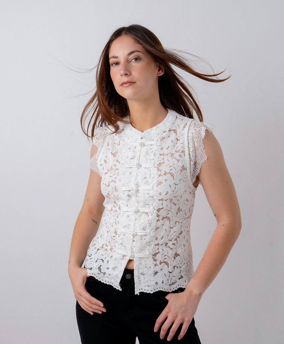 Blusa mujer encajes mao