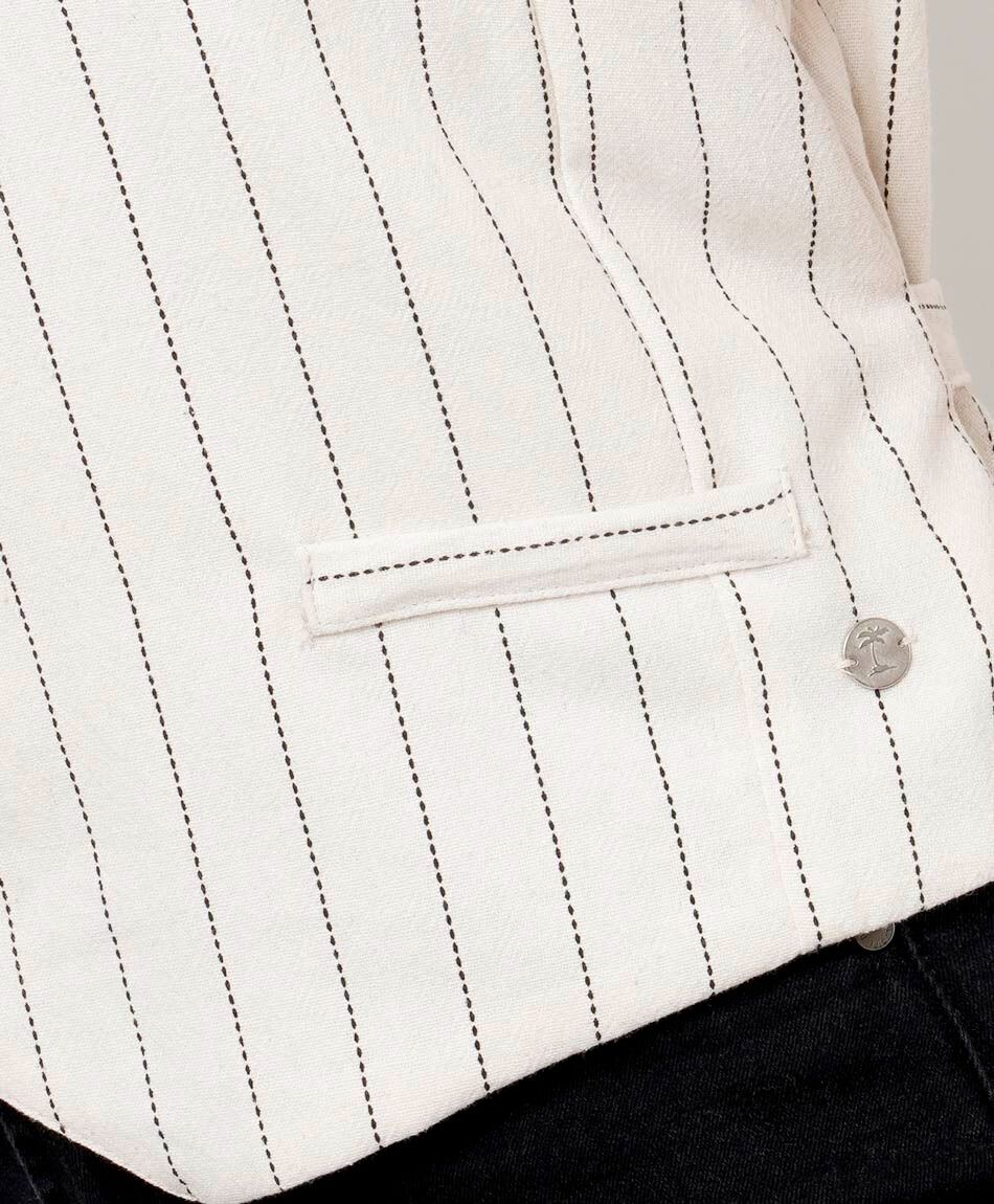 Vest mujer bolsillos rayas