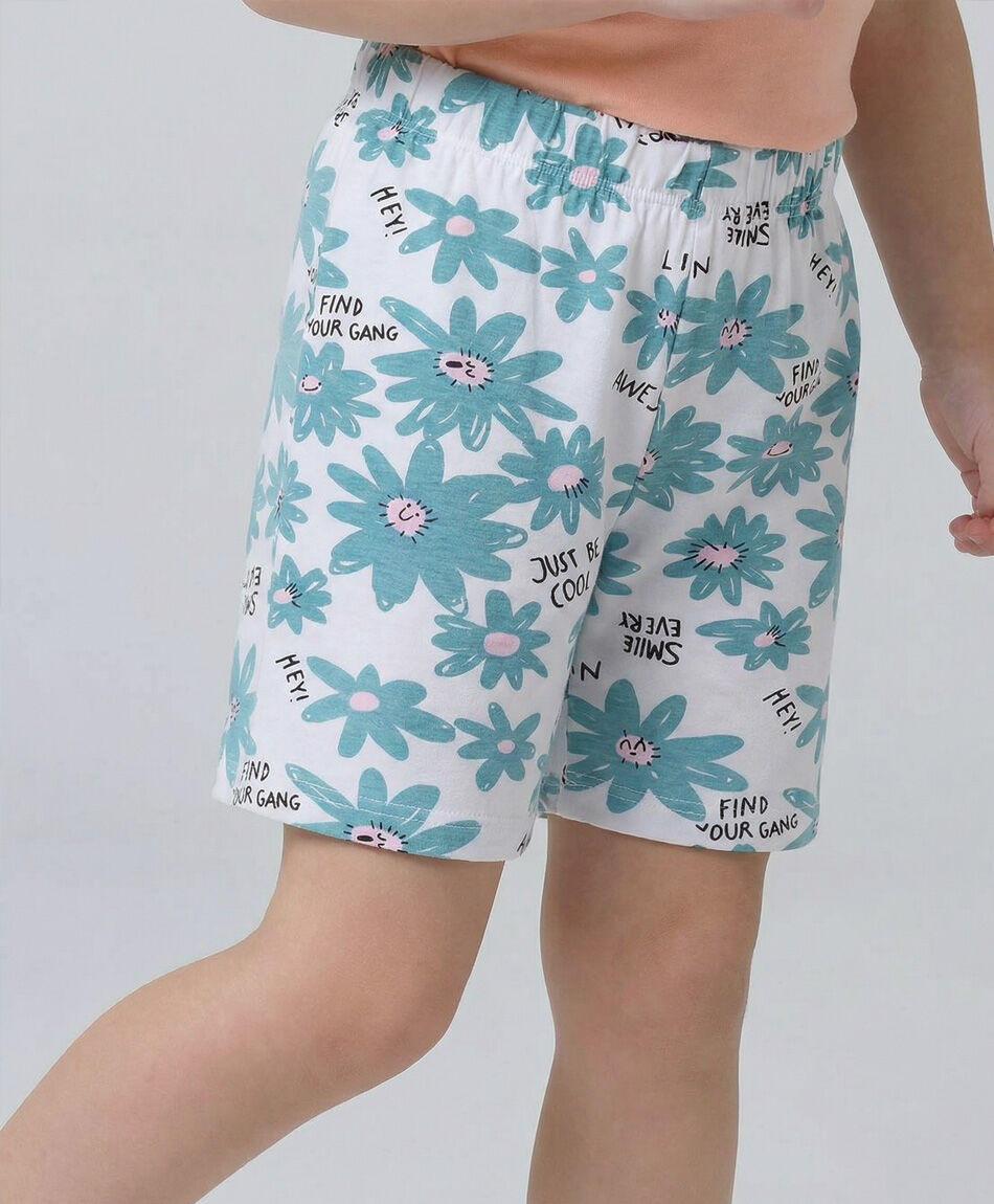 Short ni&ntilde;a biker floreado