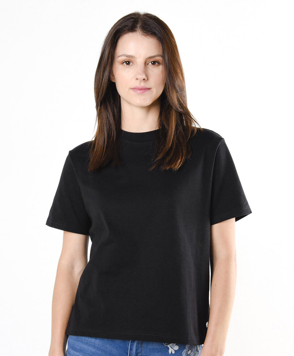 Polera mujer lisa negra