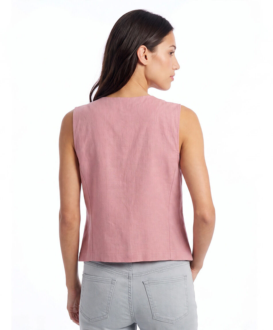 Vest mujer lino liso