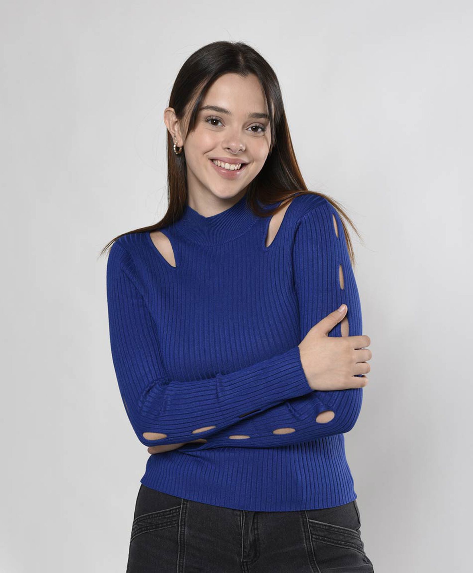 Sweater mujer calados ajustado Sweater mujer calados ajustado