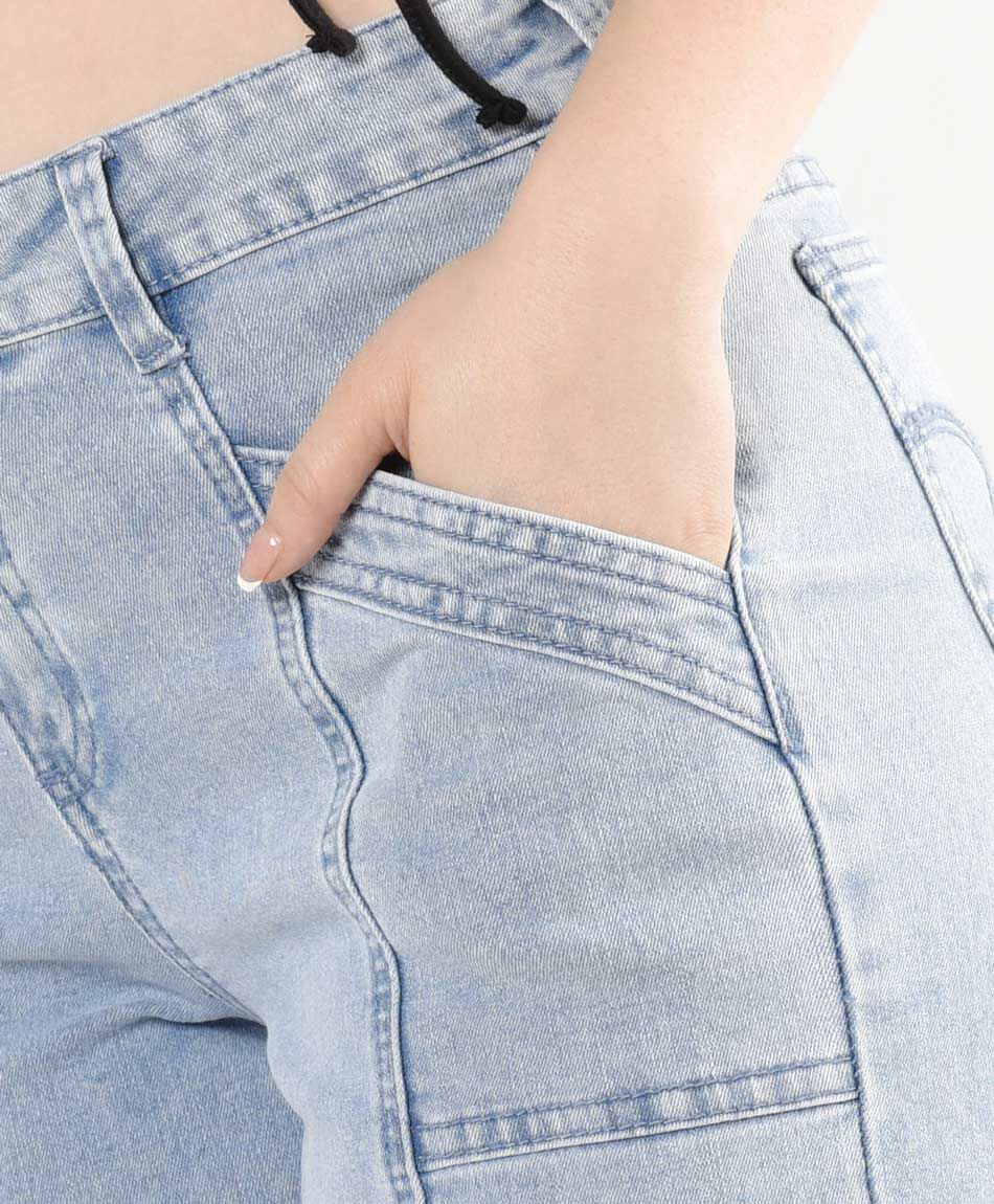 Jeans mujer costuras frontales wide