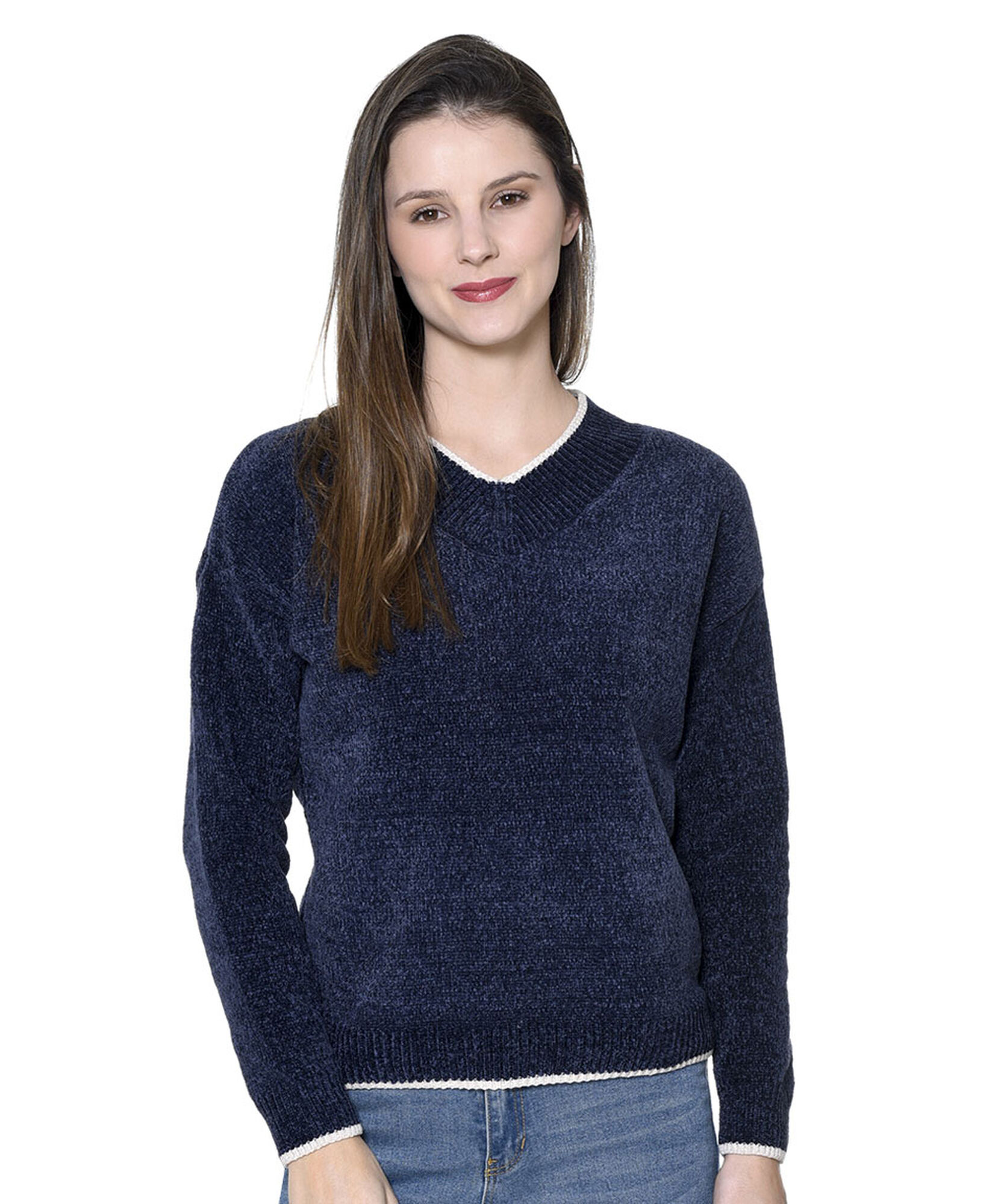 Sweater chenille cuello v Sweater chenille cuello v
