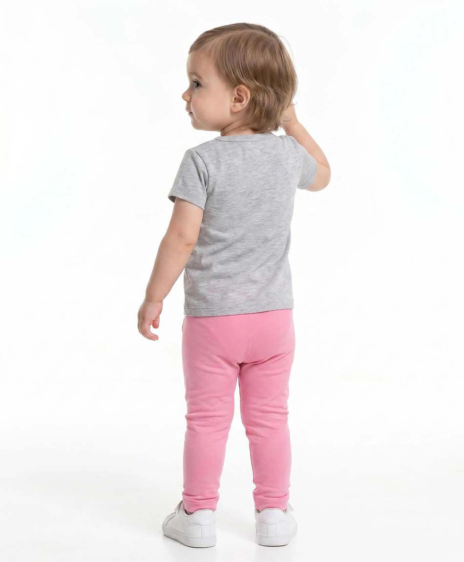 Leggins beb&eacute; parche coraz&oacute;n flores