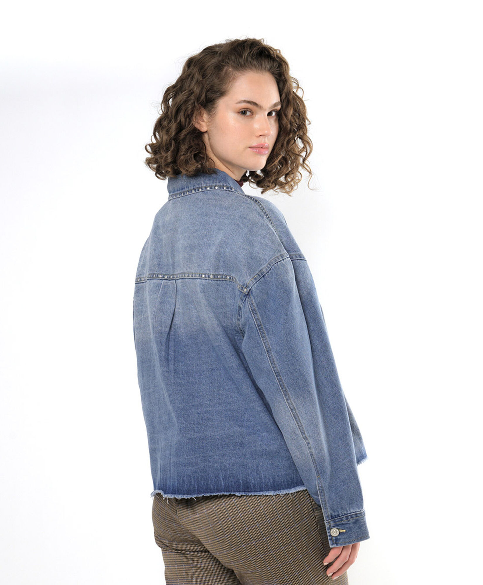 Chaqueta mujer denim bolsillos corta Chaqueta mujer denim bolsillos corta