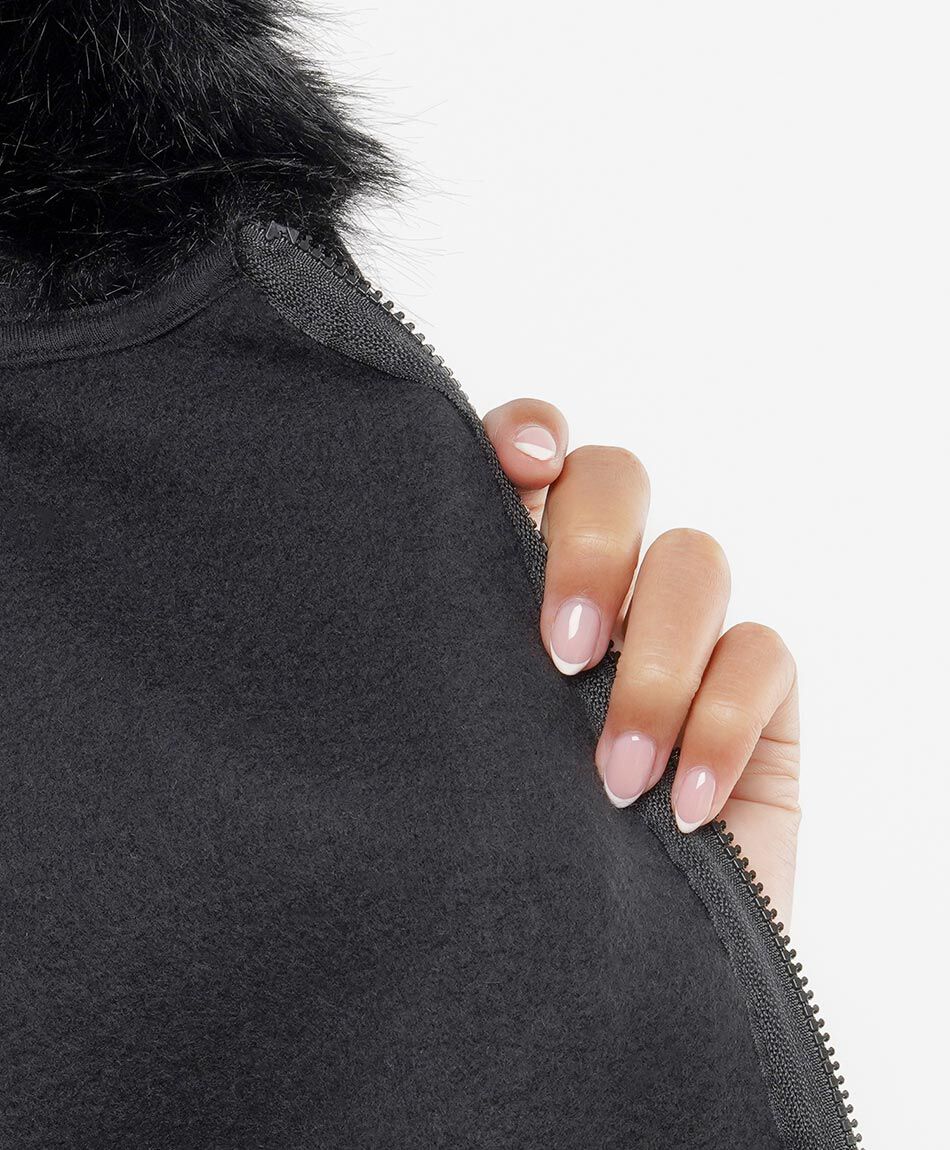 Poler&oacute;n mujer capucha piel black