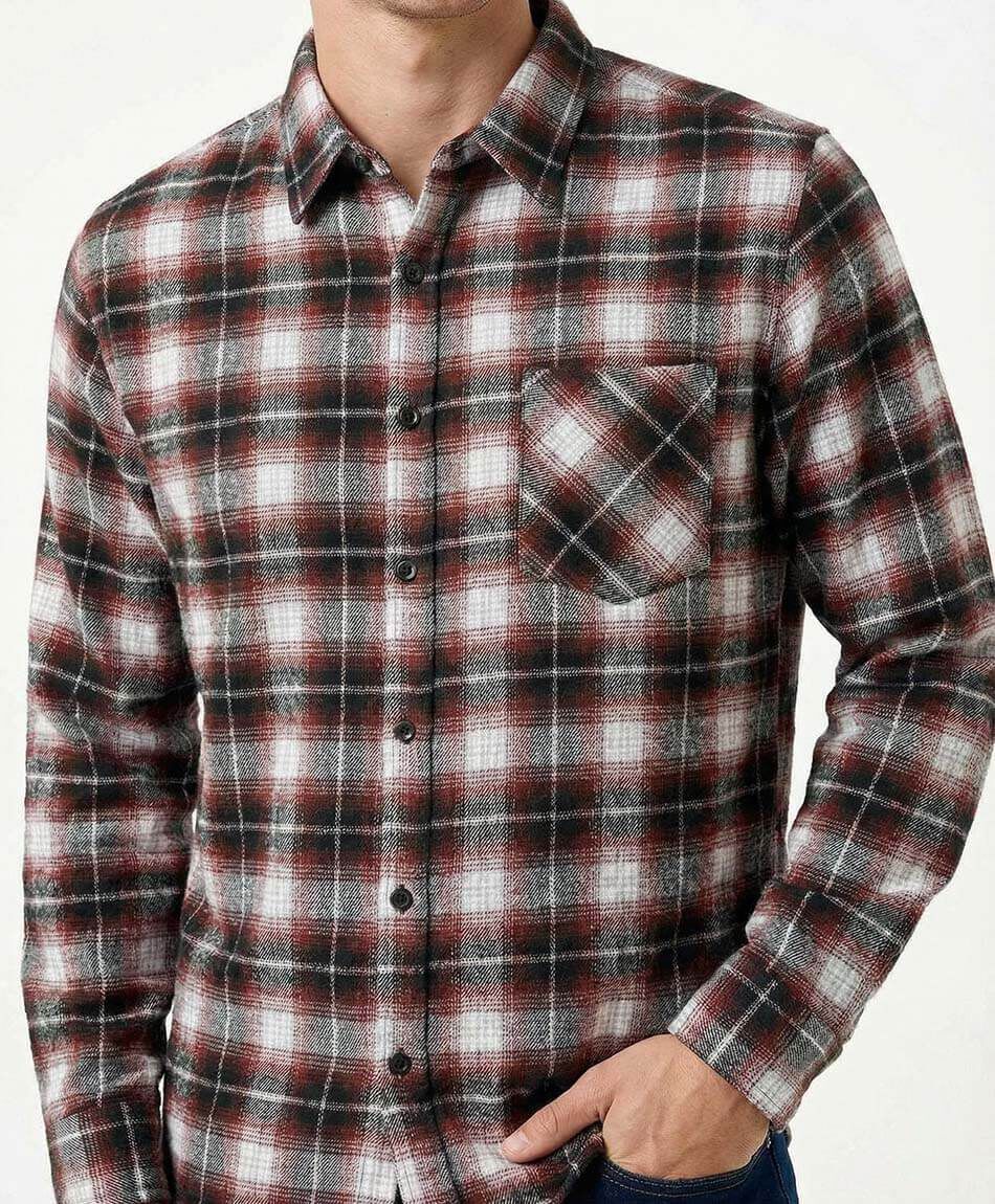 Camisa hombre franela bicolor