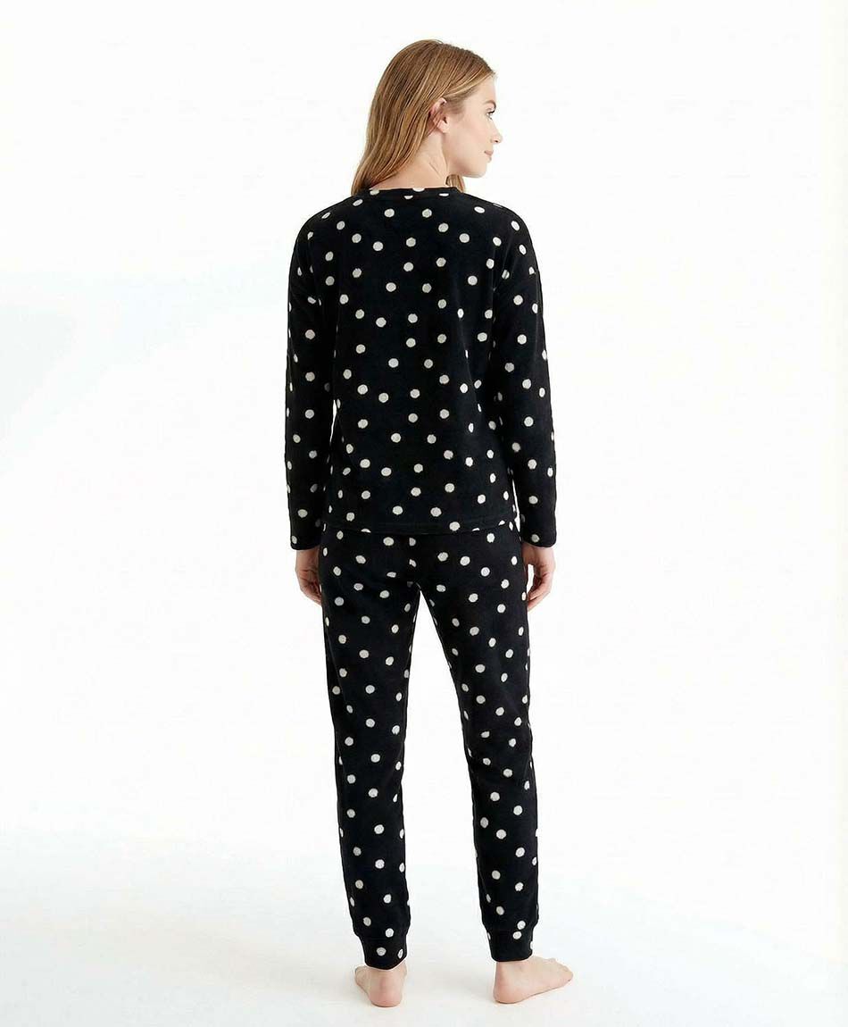 Pijama mujer micro lunares white