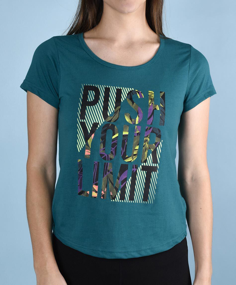 Polera deportiva manga corta cuello redondo