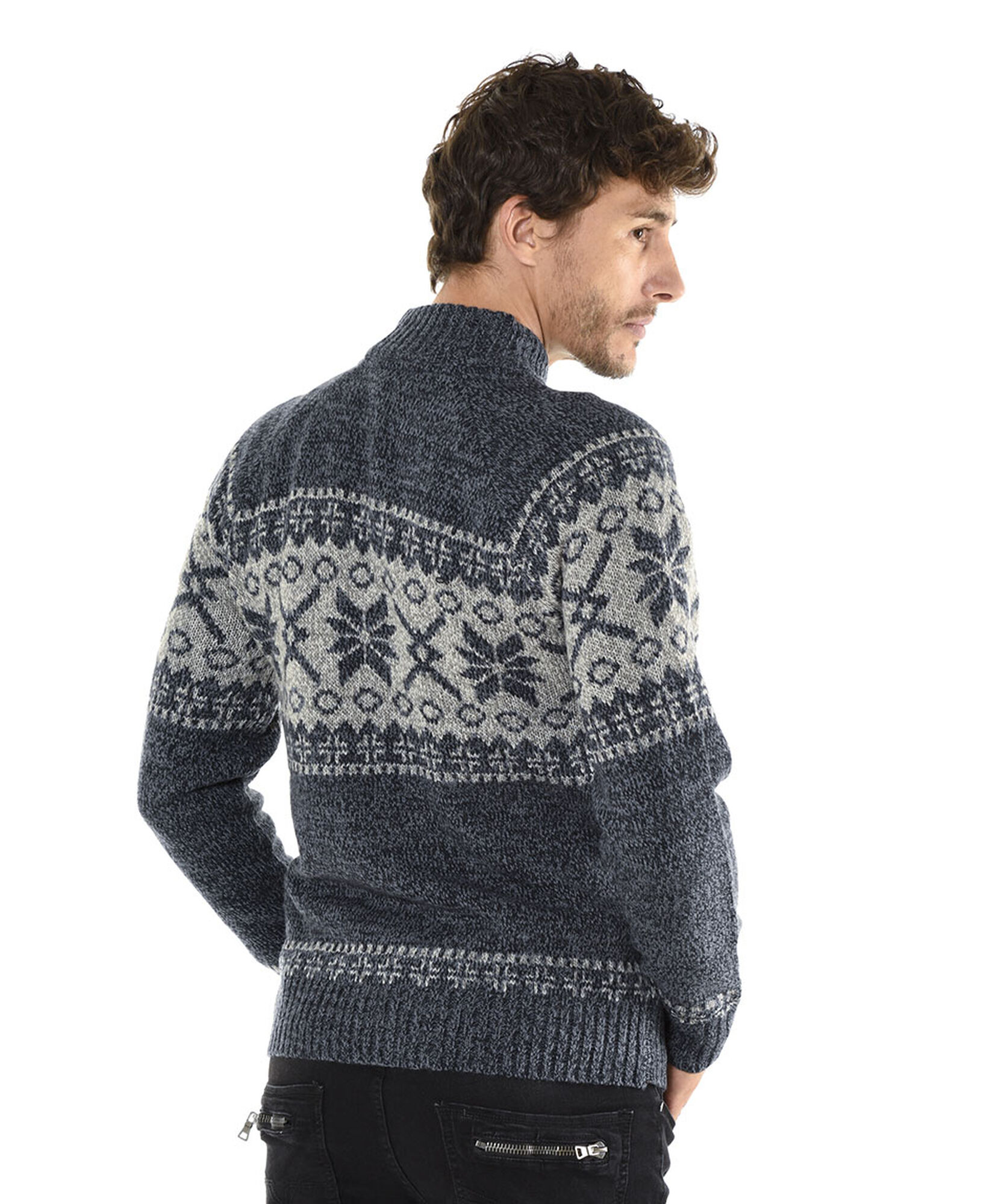 Sweater con cierre cuello redondo Sweater con cierre cuello redondo