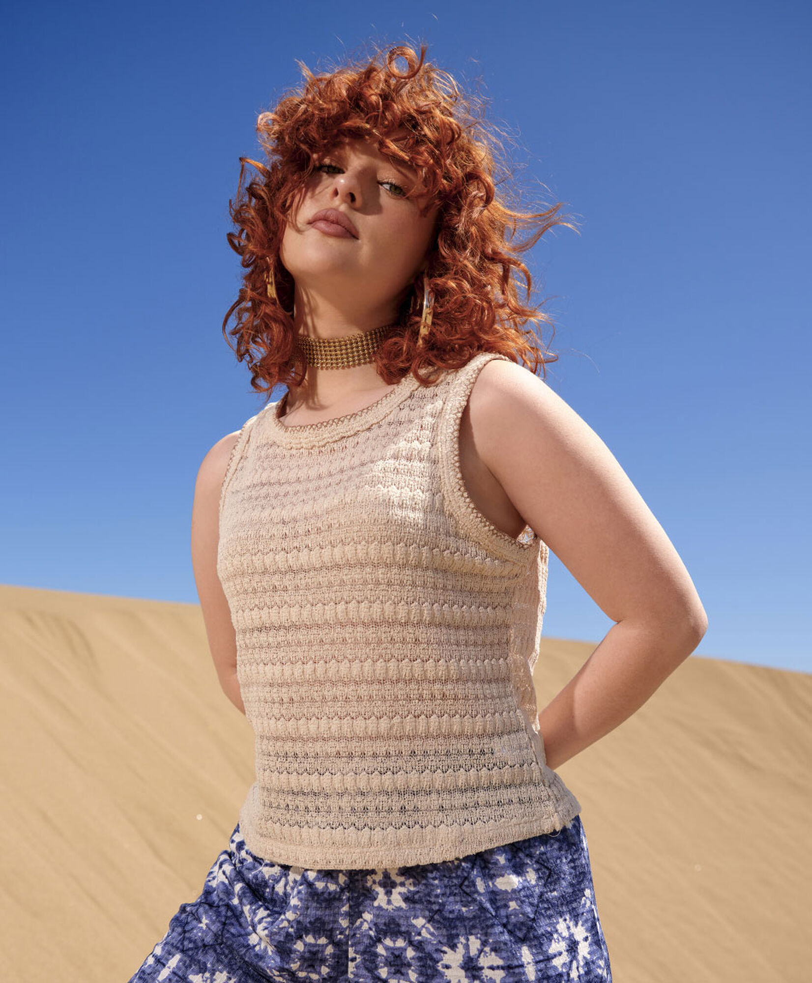 Tejido mujer crop sin mangas Tejido mujer crop sin mangas