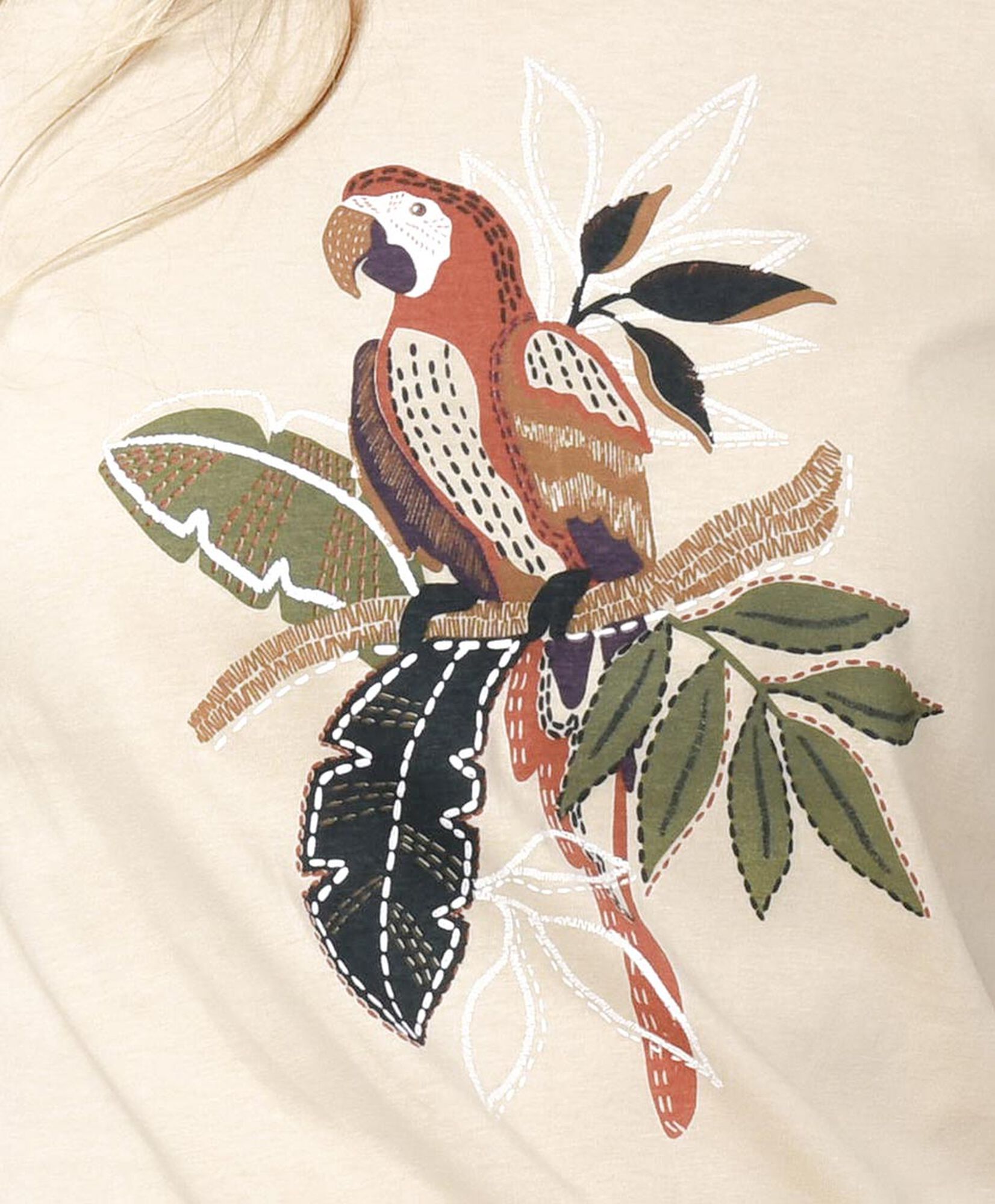 Polera mujer tropical loro Polera mujer tropical loro