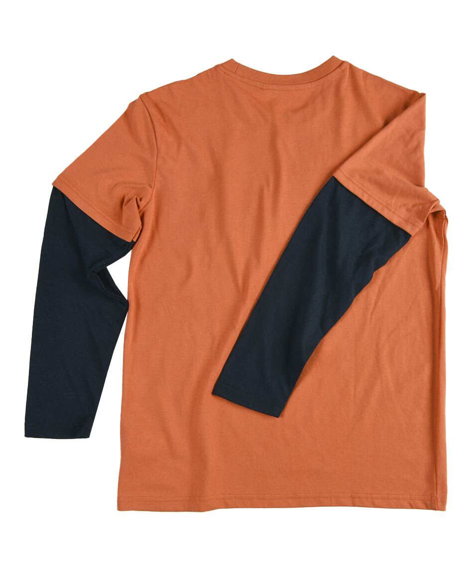 Polera ni&ntilde;o bicolor camuflaje manga larga