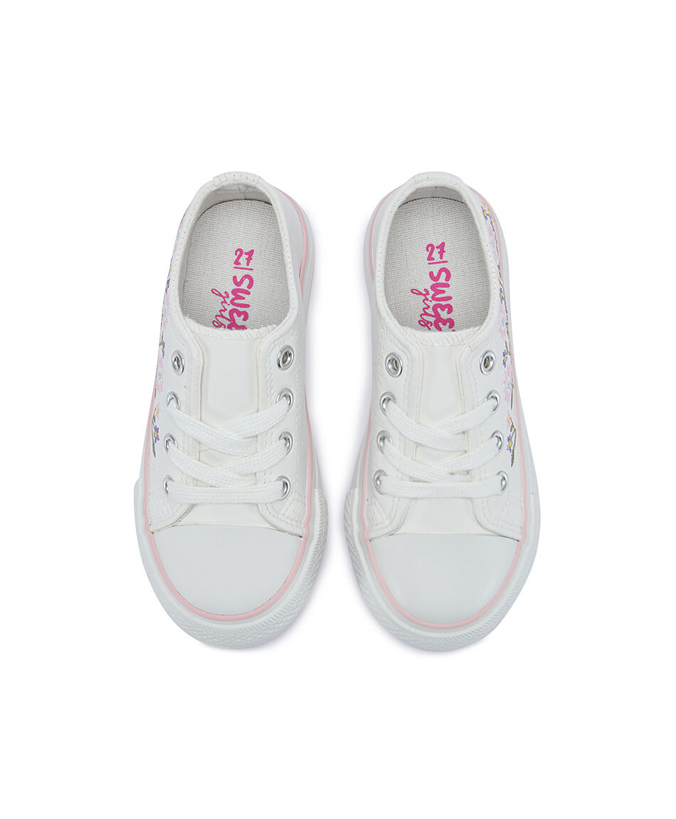 Zapatilla infantil (26 a 31) flores bordadas