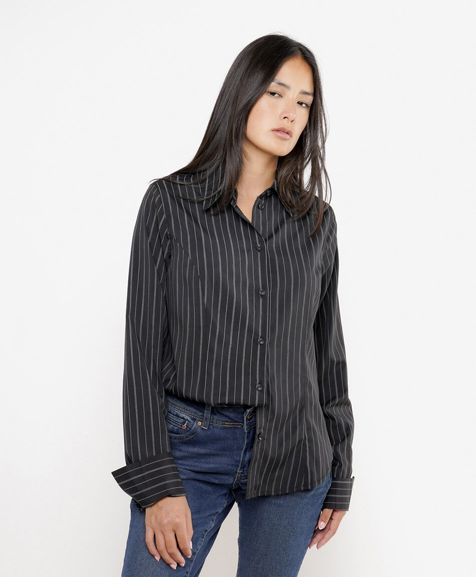 Blusa mujer l&iacute;neas black