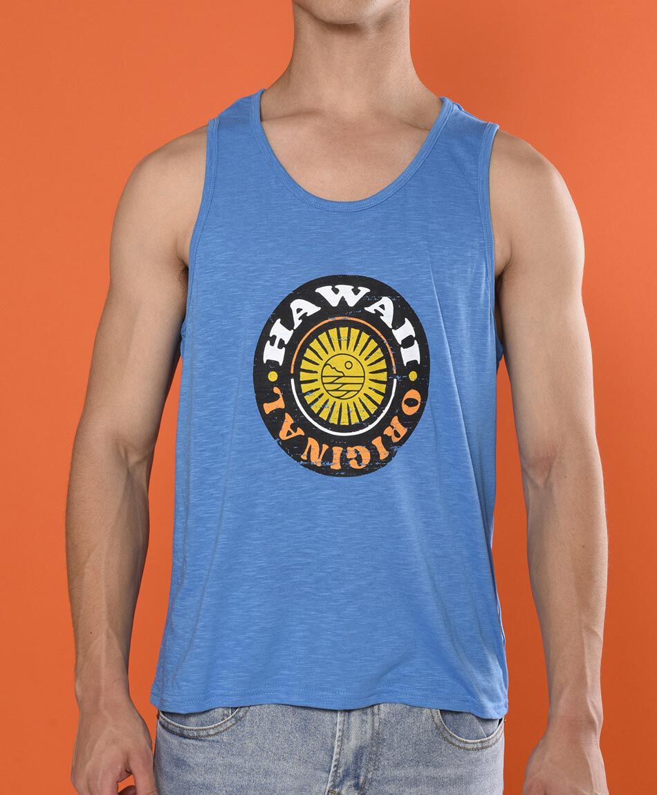 Polera sin mangas cuello redondo